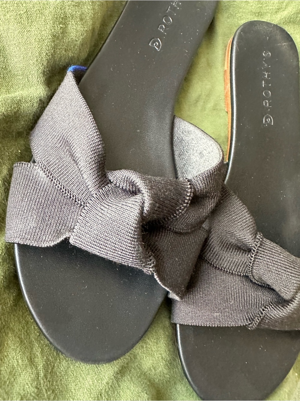 Rothy's Black Knit Bow Slide Sandals - Women's - Picture 3 of 4